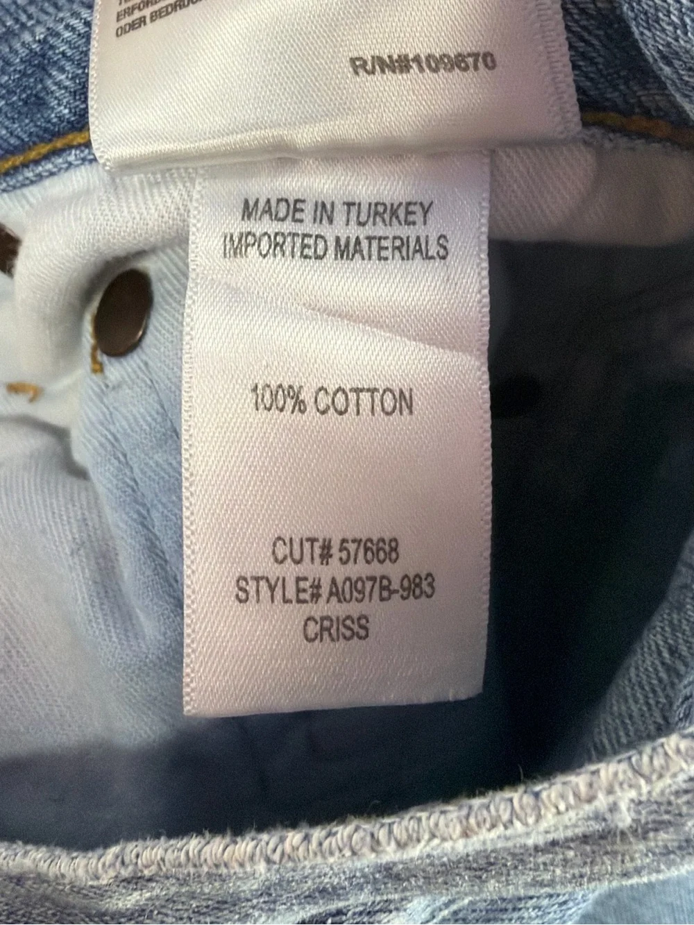 AGOLDE Criss Cross Straight‎ Leg Jeans in Eternal Blue Size 27